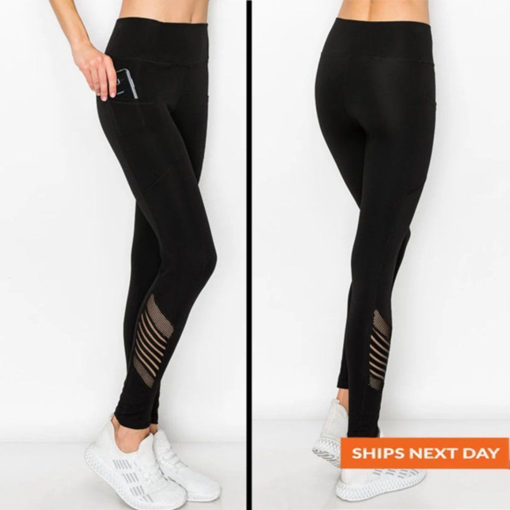 Mesh Detail Pocket Legging - Pocket Legging - Everyday Legging - Breathable Legg
